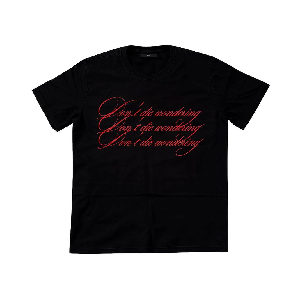 don't die wondering. t-shirt
