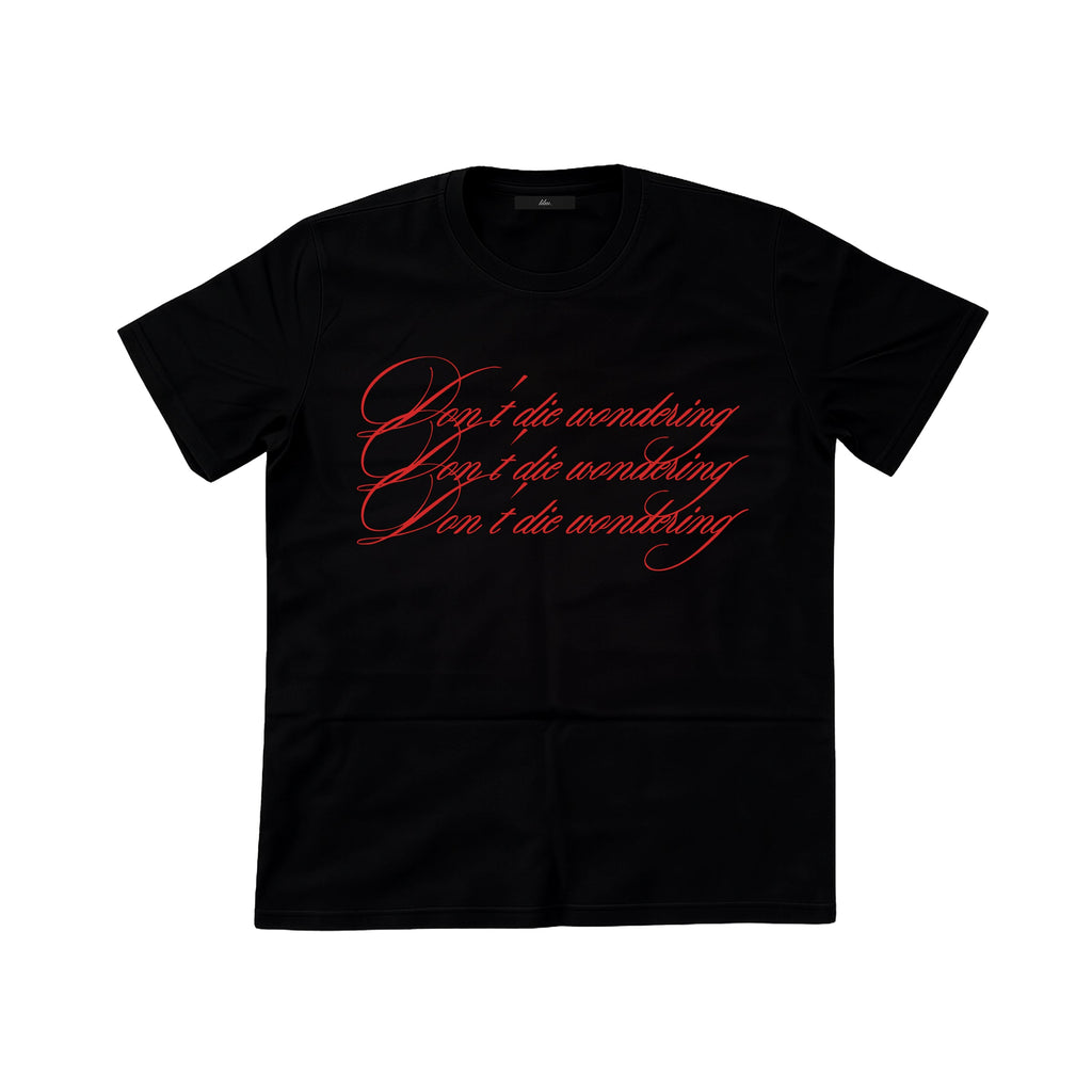 don't die wondering. t-shirt